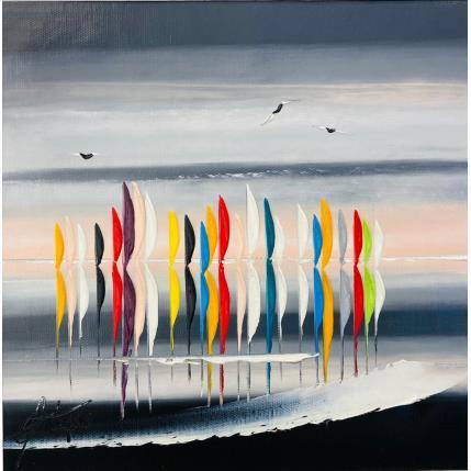 Peinture l'horizon avec toi par Fonteyne David | Tableau Figuratif Acrylique, Huile Marine