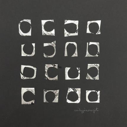 Peinture EJM 008 par Marjot Emily Jane  | Tableau Matiérisme Collage, Upcycling Minimaliste