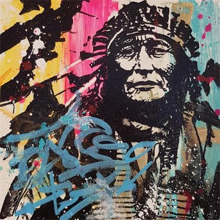 Peinture The Indian par Mestres Sergi | Tableau Pop-art Graffiti Icones Pop