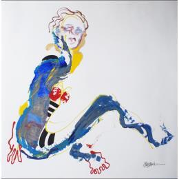 Peinture Petit pamplemousse par Cressanne | Tableau Art Singulier Acrylique Nu