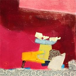 Pintura Le musée abandonné por Lau Blou | Pintura Abstract Acrylic Minimalist