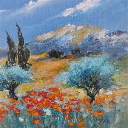 Peinture 2 Oliviers par Lyn | Tableau Figuratif Huile Paysages