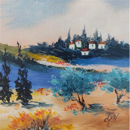 Peinture Regard sur la plaine par Lyn | Tableau Figuratif Huile Paysages