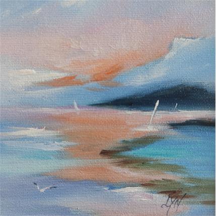 Peinture Rêve Bleu par Lyn | Tableau Figuratif Huile Paysages