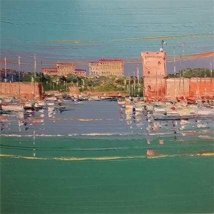 Pintura Reflets du Vieux-Port por Corbière Liisa | Pintura Figurative Oil Landscapes, Marine