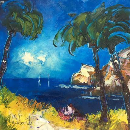 Peinture Sentier des calanques par Sabourin Nathalie | Tableau  Huile