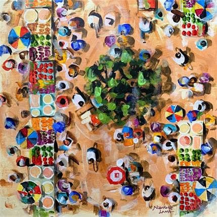 Peinture LA LUMIERE DU MAI par Lama Niankoye | Tableau Figuratif Acrylique scènes de vie