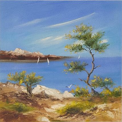 Peinture Le grand pin par Lyn | Tableau Figuratif Huile Paysages