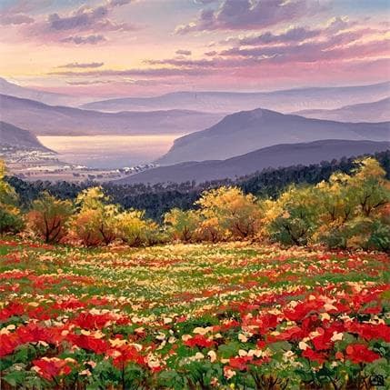 Peinture Poppies in the wind par Requena Elena | Tableau  Huile