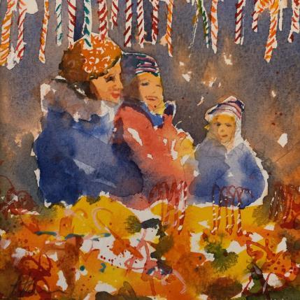 Pintura Weihnachtsmarkt Kinder por Jones Henry | Pintura  Watercolor