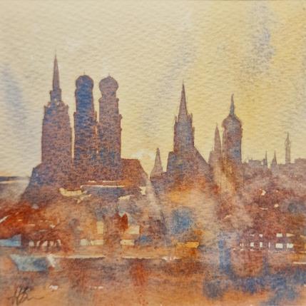 Peinture Lumière de la ville par Jones Henry | Tableau  Aquarelle