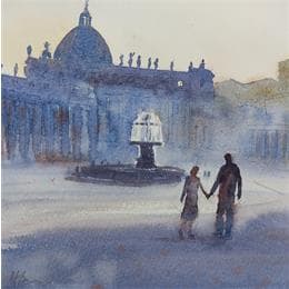 Pintura Vatican mist por Jones Henry | Pintura Figurative Watercolor Life style