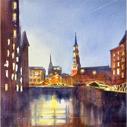 Painting HAmburg blue by Jones Henry | Painting  Watercolor