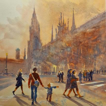 Peinture Munich peaple par Jones Henry | Tableau  Aquarelle