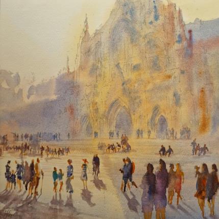 Painting People on the steps by Jones Henry | Painting  Watercolor