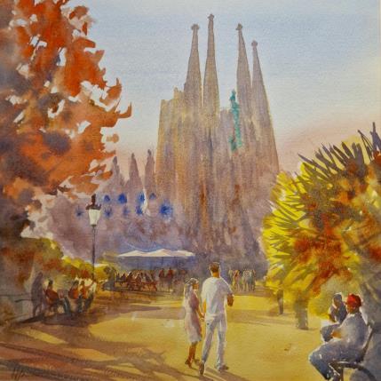 Peinture Sagrada familia stroll par Jones Henry | Tableau  Aquarelle