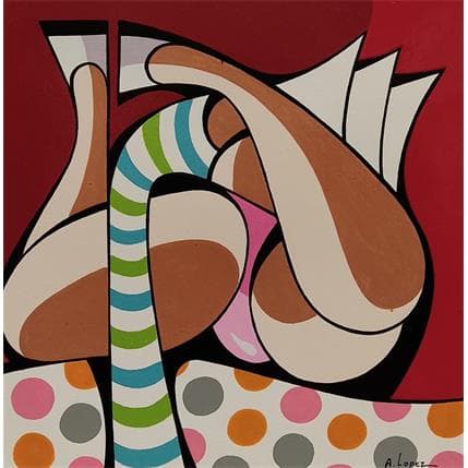 Peinture LIVRE ET LISEUSE par Lopez Alfredo | Tableau Figuratif Acrylique scènes de vie