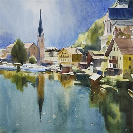 Peinture G-N40 par Khodakivskyi Vasily | Tableau Figuratif Aquarelle Urbain