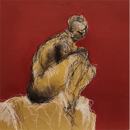 Peinture Inès par Sahuc François | Tableau Figuratif Acrylique Nu