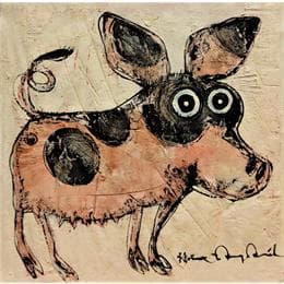 Painting Le cochon by Maury Hervé | Painting Figurative Animals