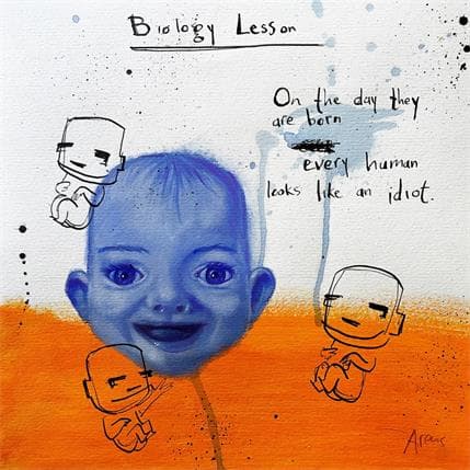 Peinture Idiot par Arens Jan hein | Tableau Art Singulier Acrylique scènes de vie