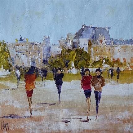 Gemälde A saint germain des près von Dupin Dominique | Gemälde Figurativ Öl Alltagsszenen