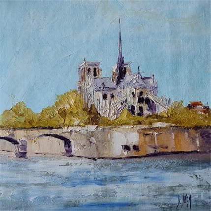 Peinture Notre Dame par Dupin Dominique | Tableau Figuratif Huile Urbain