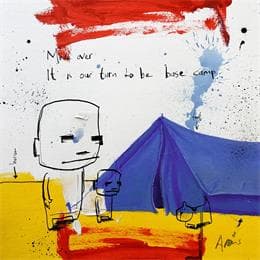 Pintura Base camp por Arens Jan hein | Pintura Raw art Acrylic Life style