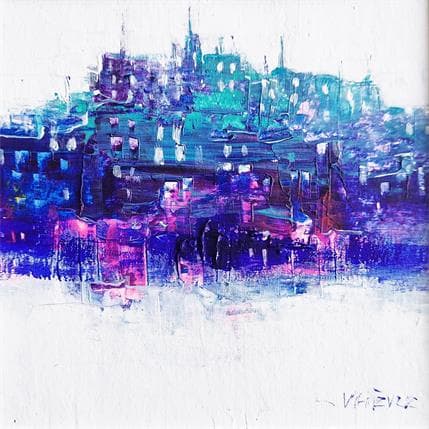 Pintura Village au bord de l'eau por Fièvre Véronique | Pintura Figurative Acrylic Urban