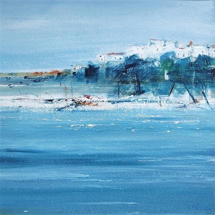 Peinture La côte par Fièvre Véronique | Tableau Figuratif Acrylique Marine