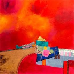 Painting Ponte Vecchio by Lau Blou | Painting Abstract Acrylic Minimalist