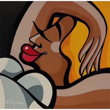 Peinture DIMANCHE PLUVIEUX par Lopez Alfredo | Tableau Figuratif Acrylique scènes de vie