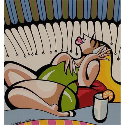 Peinture L'ANNONCE DE LA BONNE NOUVELLE par Lopez Alfredo | Tableau Figuratif Acrylique scènes de vie