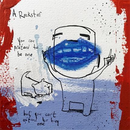 Peinture A rockstar par Arens Jan hein | Tableau Art Singulier Acrylique scènes de vie