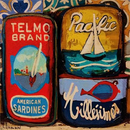 Peinture latas pacific par Villanueva Puigdelliura Natalia | Tableau Figuratif Huile Marine, Natures mortes