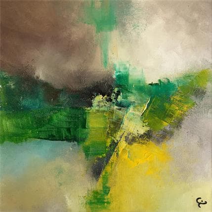 Peinture Terra promissa par Teoli Chevieux Carine | Tableau Abstrait Acrylique, Huile Minimaliste