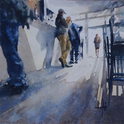 Painting Pronostic avant Match by Abbatucci Violaine | Painting Figurative Watercolor Life style