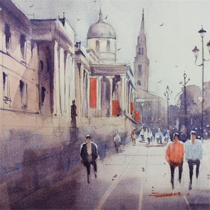 Peinture National Gallery par Dandapat Swarup | Tableau Figuratif Aquarelle Urbain