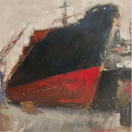 Peinture Au quai par Fernando | Tableau Figuratif Huile Paysages