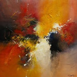 Pintura la lumière de la nuit por Dupetitpré Roselyne | Pintura Abstract Oil Minimalist