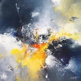 Pintura Délicate envolée por Dupetitpré Roselyne | Pintura Abstract Acrylic Minimalist