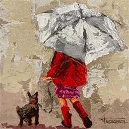 Pintura Paraguas blanco por Escobar Francesca | Pintura Figurative Acrylic Life style