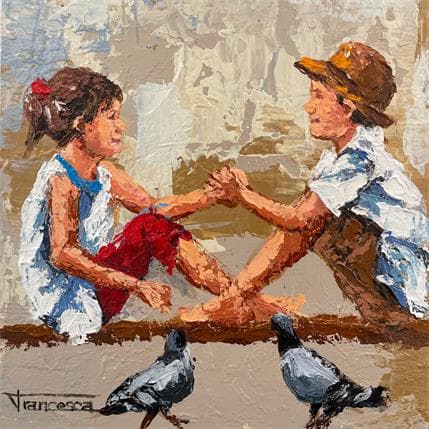 Peinture Palomas par Escobar Francesca | Tableau Figuratif Acrylique scènes de vie