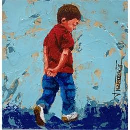 Painting Paz by Escobar Francesca | Painting Figurative Acrylic Life style, Portrait