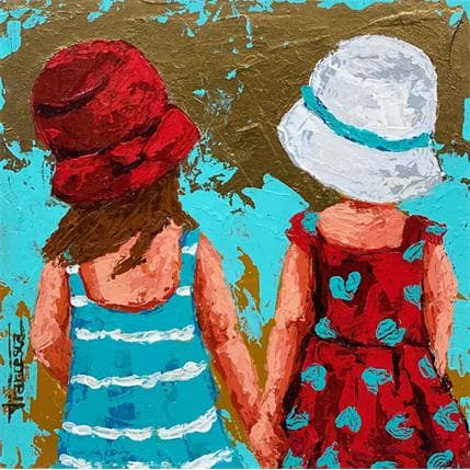 Peinture Turquesa par Escobar Francesca | Tableau Figuratif Acrylique Portraits, scènes de vie