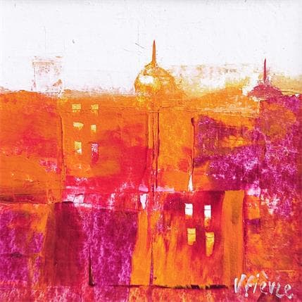 Peinture Dômes en couleur par Fièvre Véronique | Tableau Figuratif Acrylique Urbain