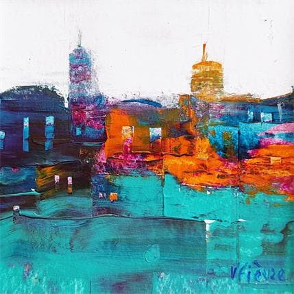 Peinture La mosquée bleue par Fièvre Véronique | Tableau Figuratif Acrylique Urbain