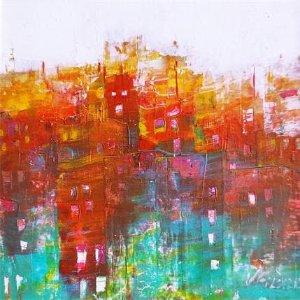 Painting Le soleil se couche by Fièvre Véronique | Painting Figurative Acrylic Urban