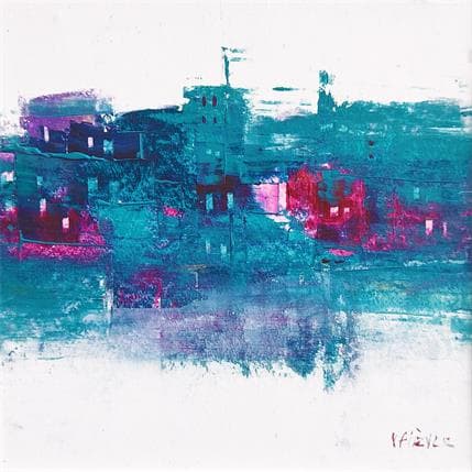 Peinture La maison rose par Fièvre Véronique | Tableau Figuratif Acrylique Urbain