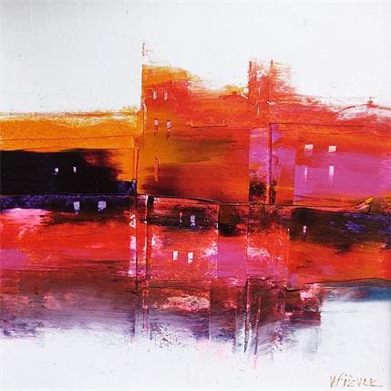 Peinture Les remparts de la ville #2 par Fièvre Véronique | Tableau Figuratif Acrylique Paysages